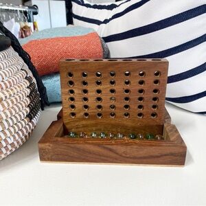 NEW Timeless Wooden Marble Connect 4 Game with Tray Storage Box